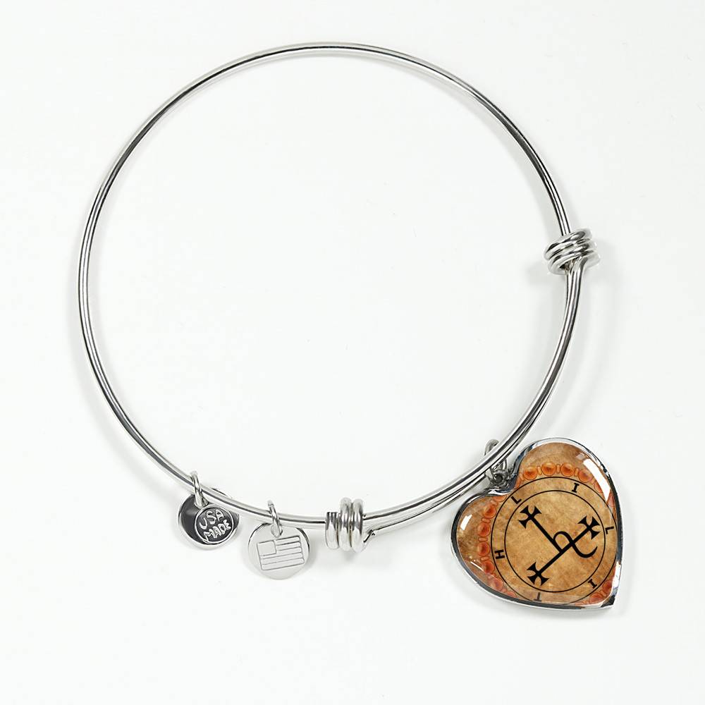 Sigil of Lilith Vintage Necklace Lilith Sigil Seal Heart Pendant Necklace - Bangle