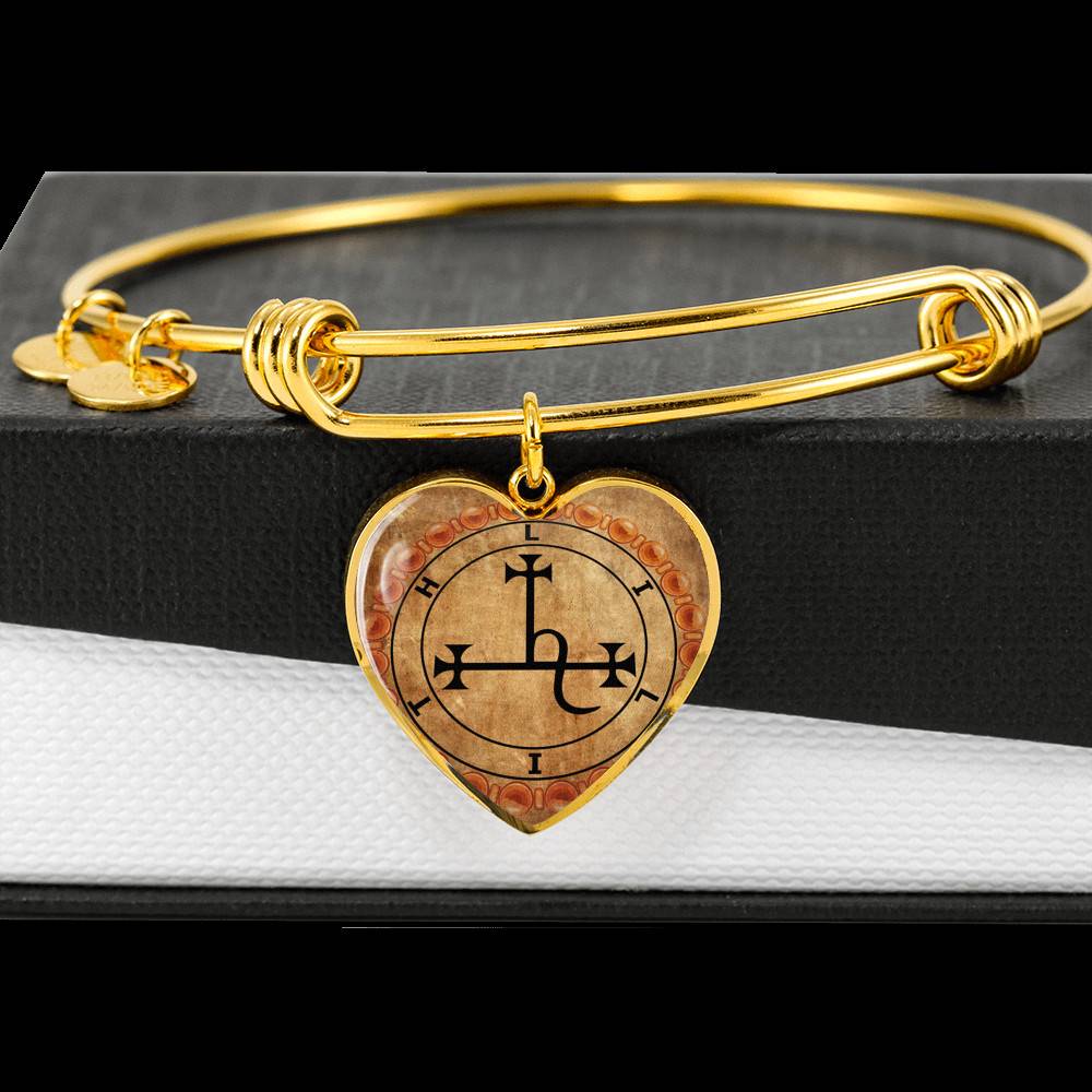 Sigil of Lilith Vintage Necklace Lilith Sigil Seal Heart Pendant Necklace - Bangle