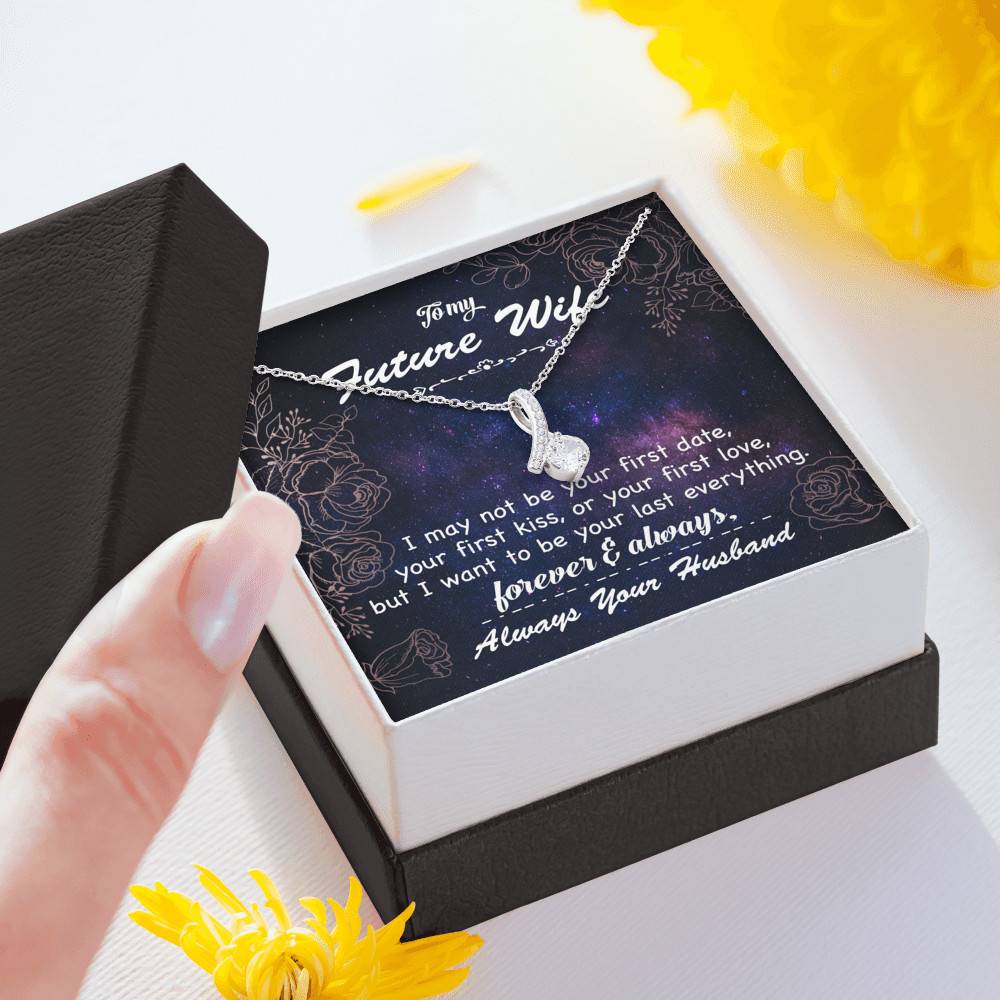 Personalized Saying To My Future Wife Soulmate I Not Be Your First Kiss Couple Whisper Alluring Beauty Necklace