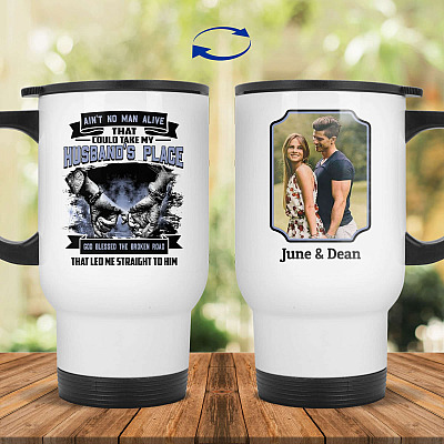 14 oz. White Travel Mug