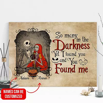 Personalized Couple Gift I Found You and You Found Me Wrapped Framed Canvas - Unframed Poster