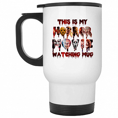 14 oz. White Travel Mug