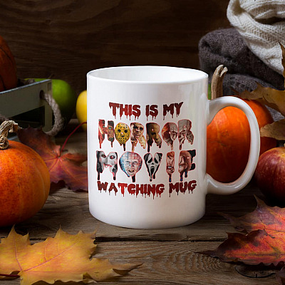 Alternative view of This Is My Horror Movie Watching Ceramic Coffee Mug - Beer Stein - Water Bottle - Halloween Movie Mug