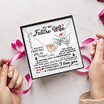 To My Future Wife The Day I Met You My Life Change Interlocking Hearts Pendant Necklace Girlfriend Fiance Gift