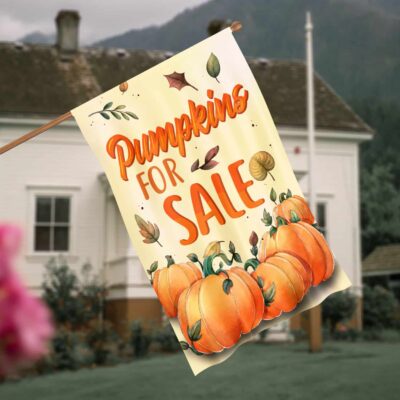 Pumpkins for Sale Flag - Halloween Decorations for Home Outdoor Indoor Decorative Garden Flag - House Flag