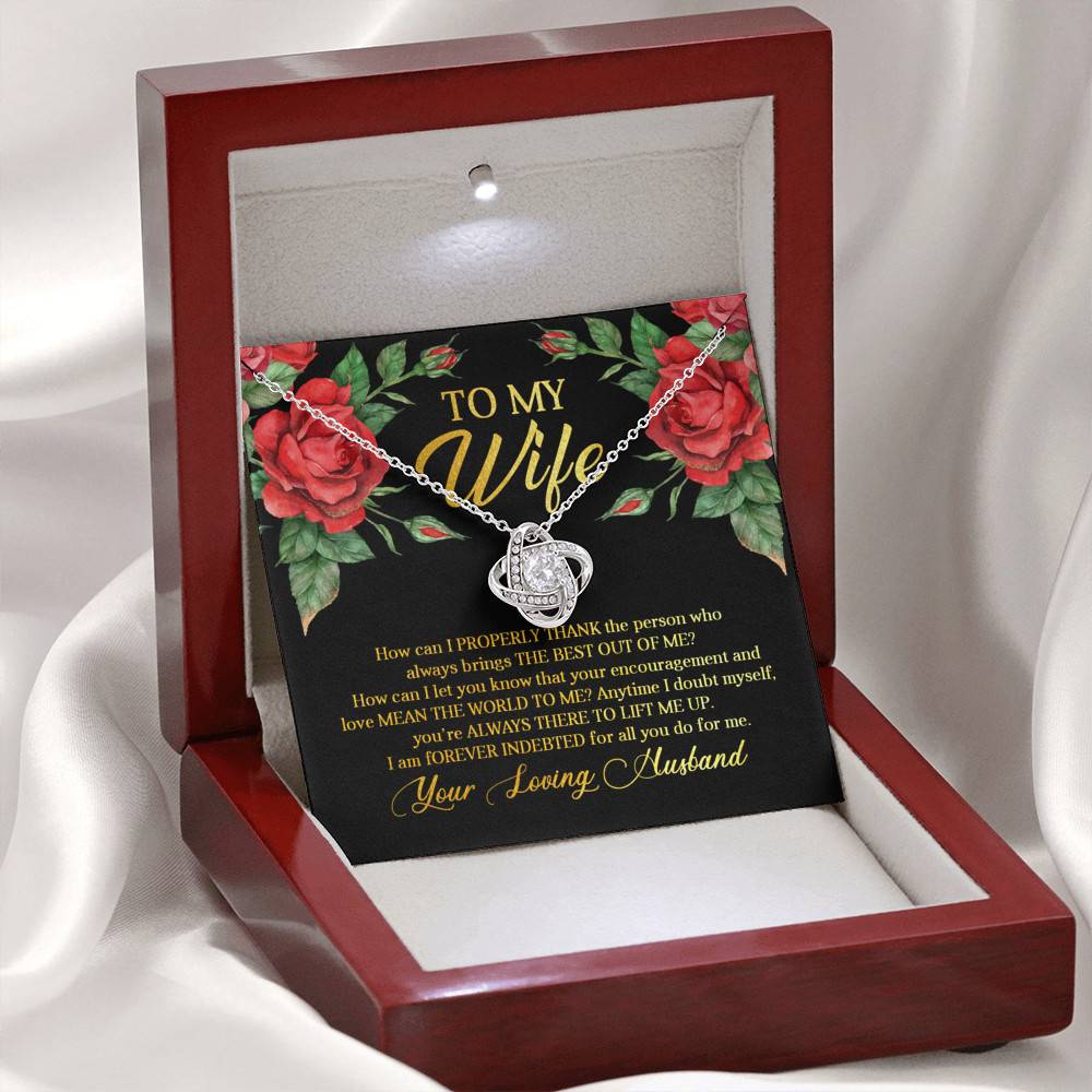 To My Wife How Can I Properly Thank the Person Who Always Bring the Best Love Knot Pendant Necklace