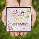 3VT. To My New Mom Wedding Day Infinity Heart Necklace (Gold)