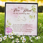 3VT. To My New Mom Wedding Day Infinity Heart Necklace (Silver) 7