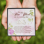 3VT. To My New Mom Wedding Day Infinity Heart Necklace (Silver)