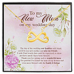 3VT. To My New Mom Wedding Day Infinity Heart Necklace White (Gold)