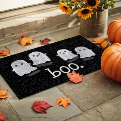 Alternative view of Boo Ghost Halloween Doormat Halloween Decorations Entrance Indoor Outdoor Decorative Doormat