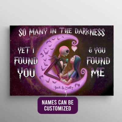 Alternative view of Personalized Jack And Sally So Many In Darkness Yet I Found You And You Found Me Framed Canvas Prints