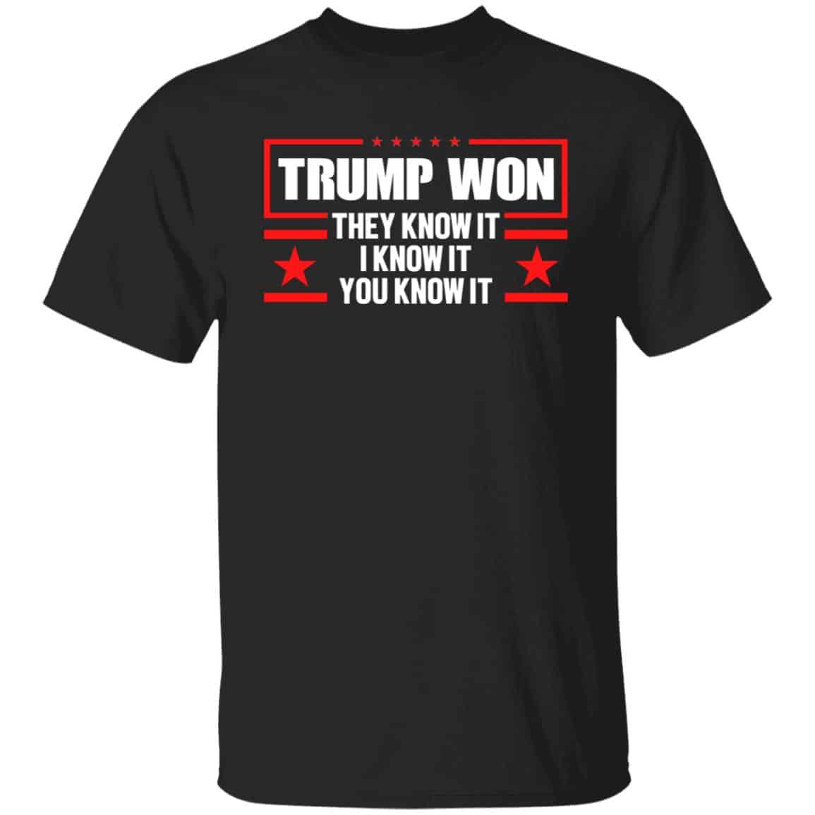 Trump Won They Know It Tshirt, Black, Unisex T-Shirt