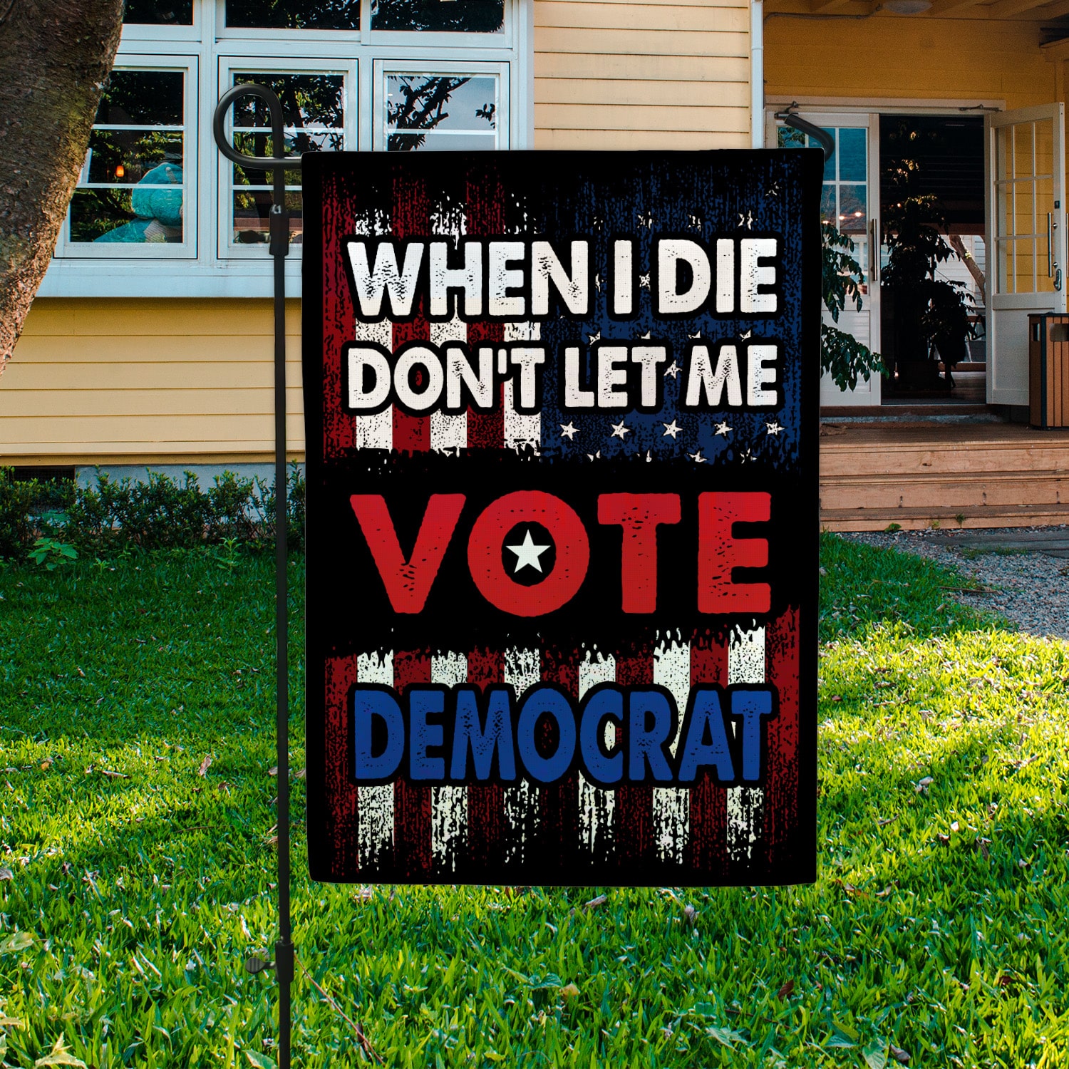 LV. When I Die 30x40-Side 1 Garden Flag Mockup 3