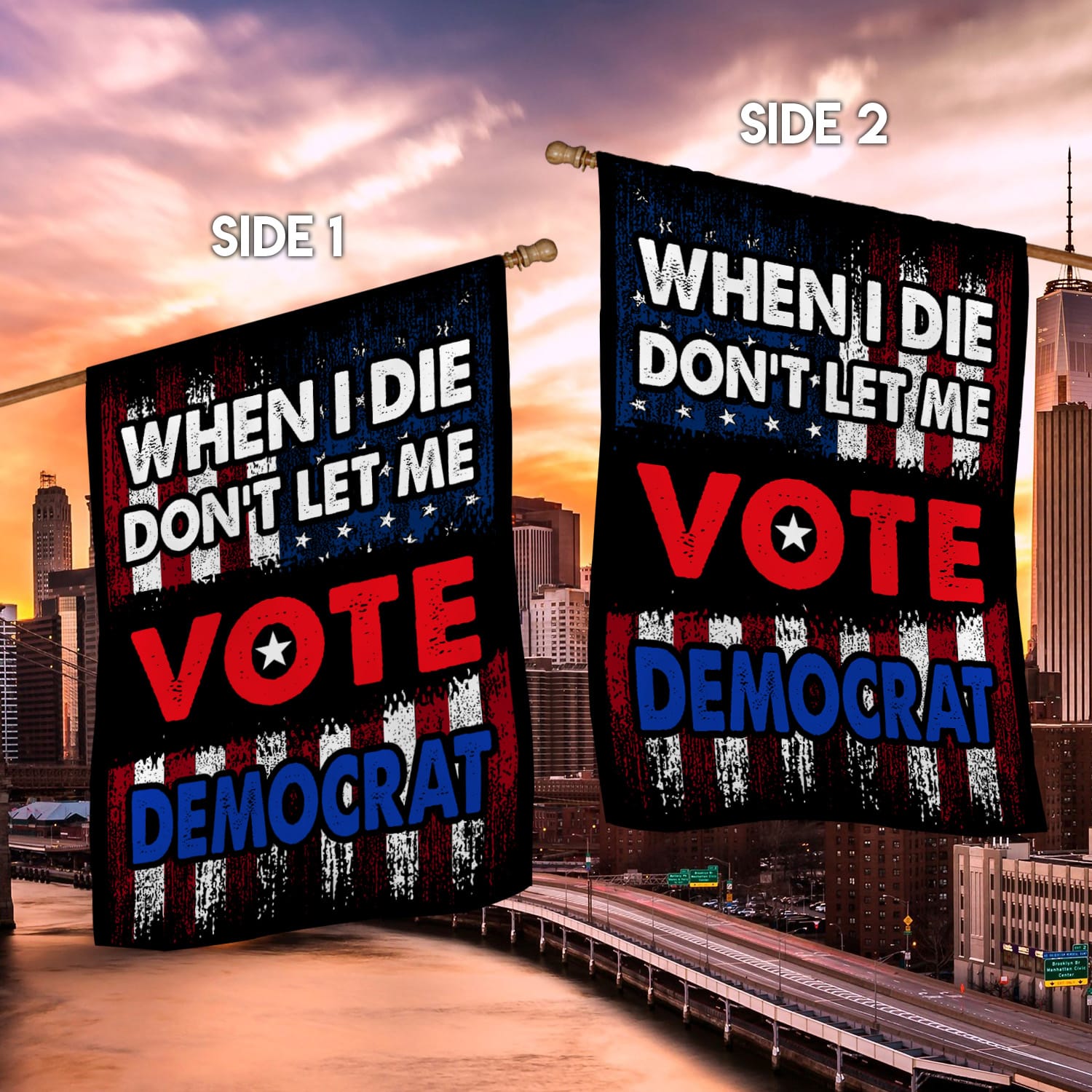 LV. When I Die 30x40-Side 1 House Flag Mockup 2 Side-2