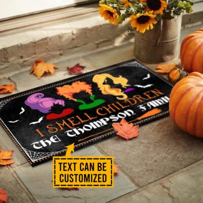 Alternative view of Personalized I Smell Children Funny Sanderson Sisters House Doormat - Custom Family Name Halloween Outdoor Doormat