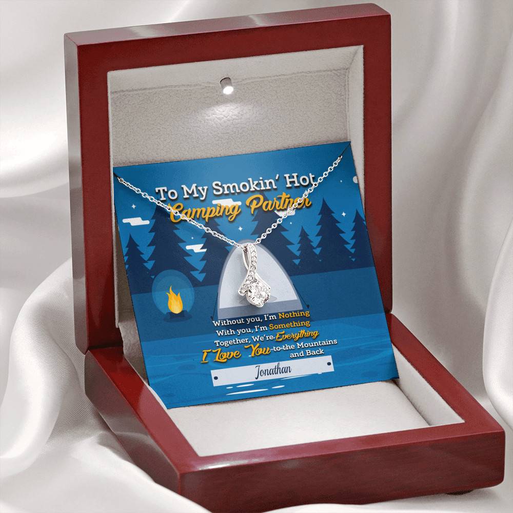 Personalized Saying To My Smokin’ Hot Camping Partner Buddies Couple Whisper Custom Alluring Beauty Necklace