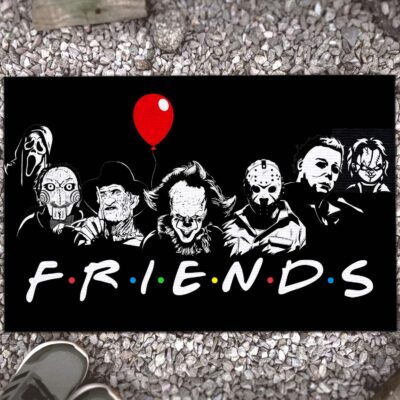 Welcome Friends Horror Characters Indoor Outdoor Decorative Doormat