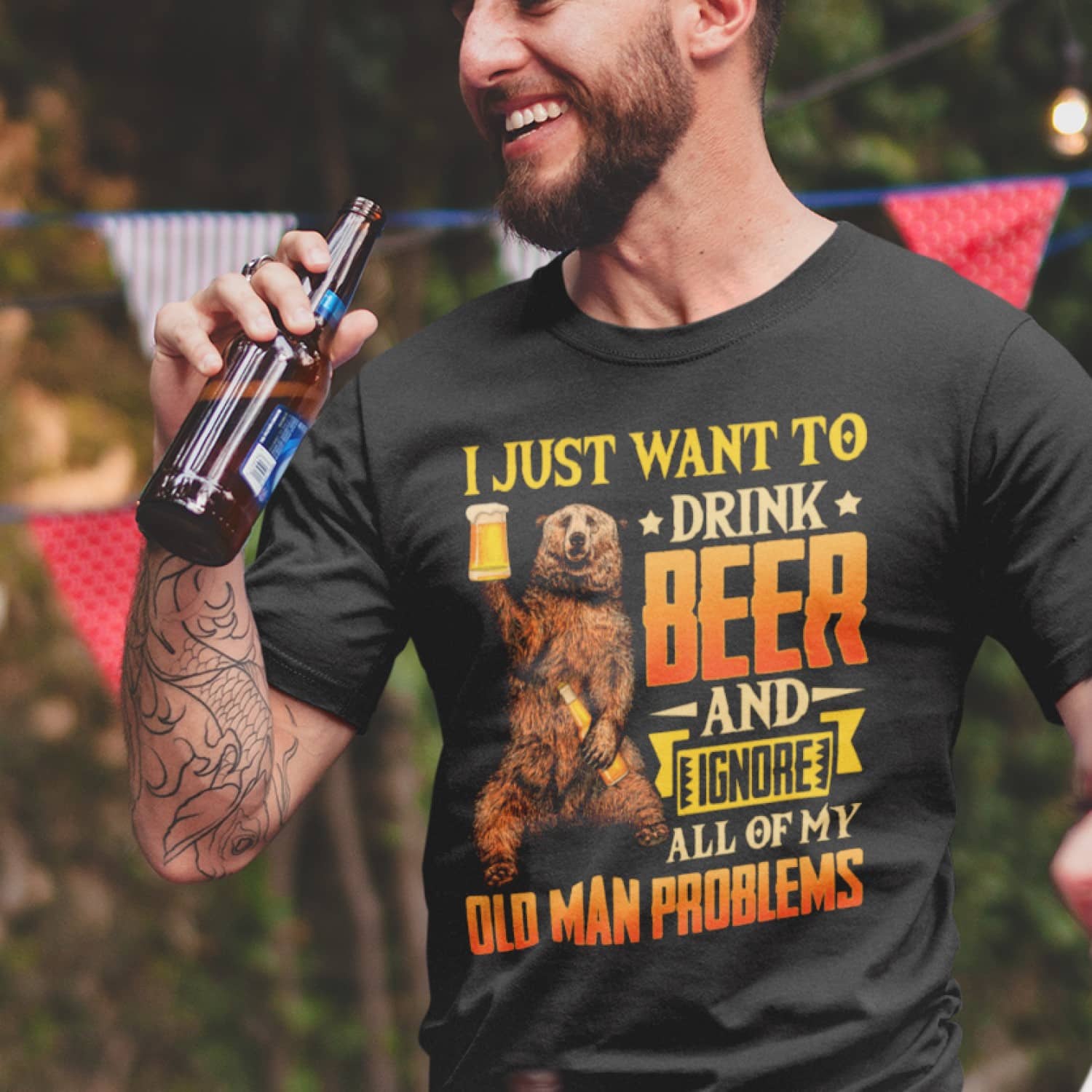 Bear Drinking Beer Shirt mk2