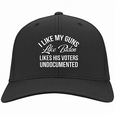I Like My Guns Hat, Black, Twill Cap