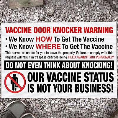 Vaccine Door Knocking Warning We Know how To Get the Vaccine Entrance Indoor Outdoor Decorative Doormat
