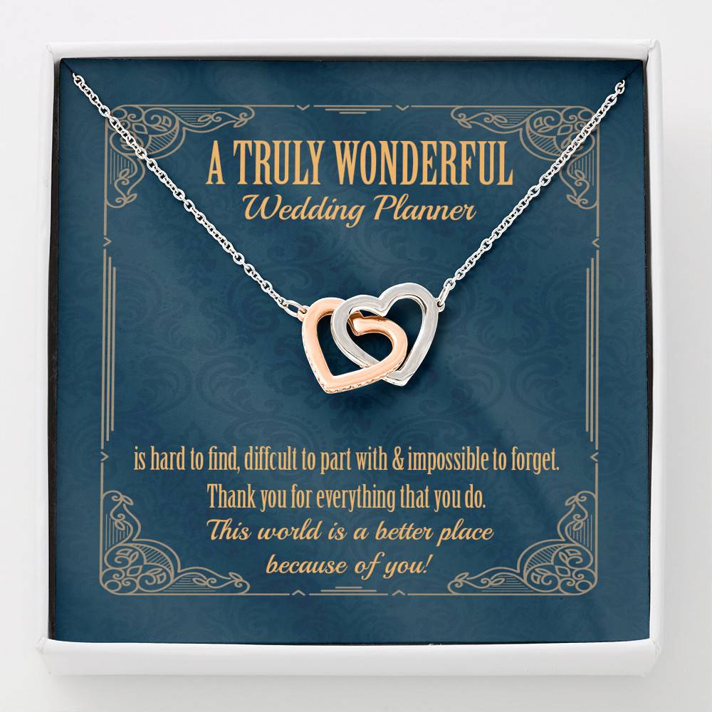 A Wonderful Wedding Planner Is Hard To Find Interlocking Hearts Pendant Necklace - Wedding Coordinator Gifts - Interlocking Hearts Necklace