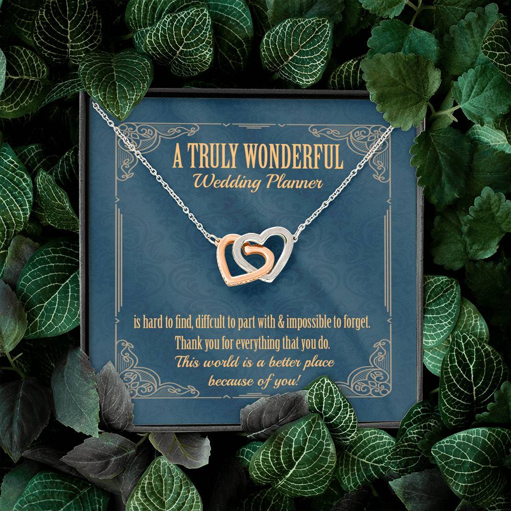 A Wonderful Wedding Planner Is Hard To Find Interlocking Hearts Pendant Necklace - Wedding Coordinator Gifts