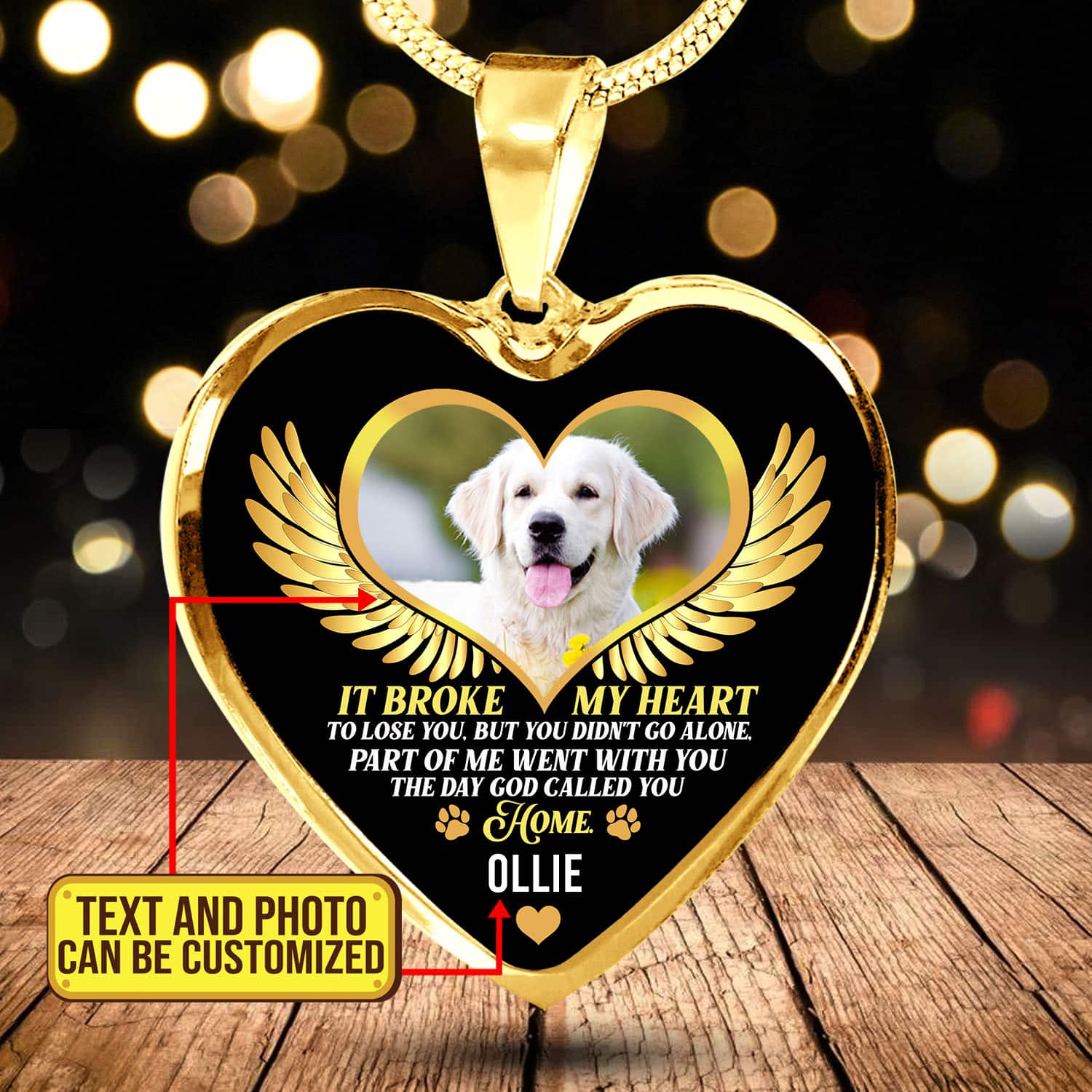 Personalized Photo It Broke Our Hearts To Lose You Heart