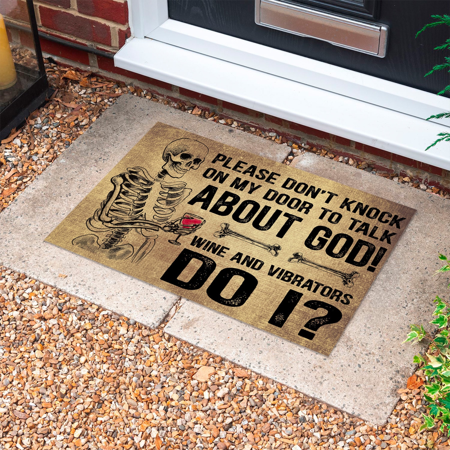 Please Dont Knock On My Door Doormat mockup 10