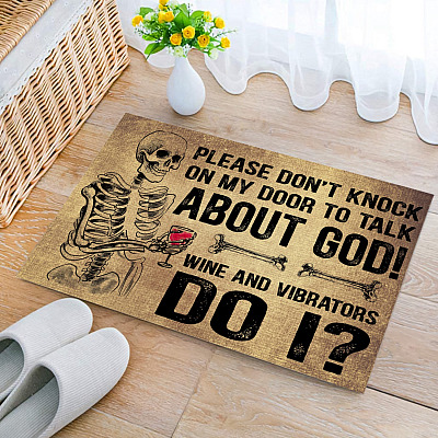 Please Dont Knock On My Door Indoor Outdoor Decorative Doormat - Funny Doormat Decorative