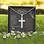 To My Dearest Son Someday When The Pages Of My Life End Artisan Crafted Cross Necklace - Son Necklace Gifts To My Dearest Son Someday When The Pages Of My Life End Artisan Crafted Cross Necklace - Son Necklace Gifts