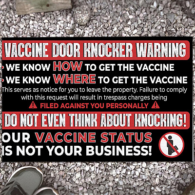 Vaccine Door Knocker Warning We Know How To Get The Vaccine House Doormat - Outdoor Indoor Doormat