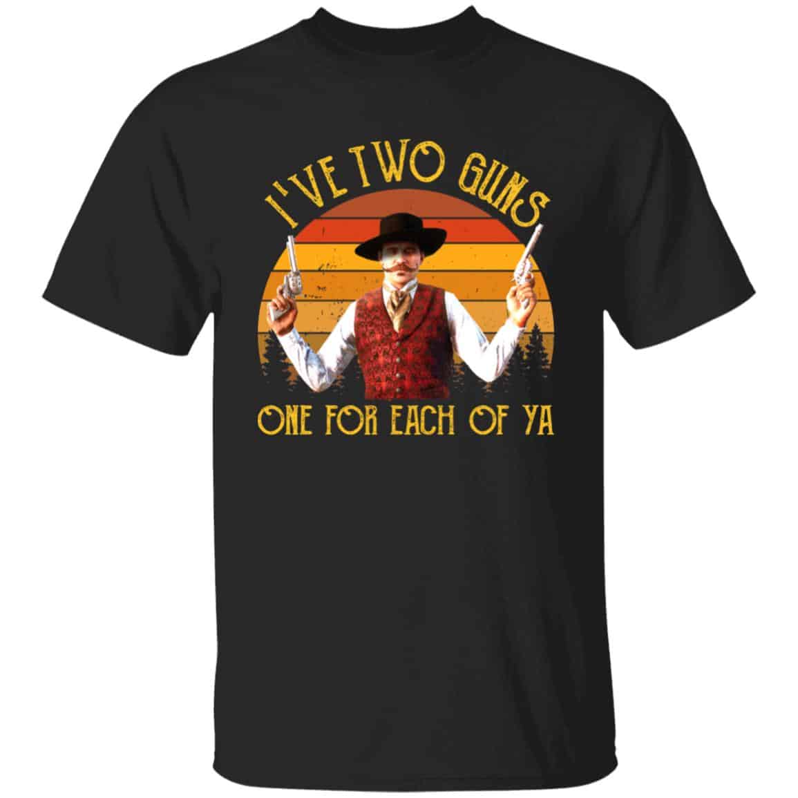 1. Got Two Guns(4), Black, Unisex T-Shirt
