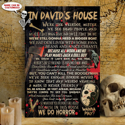 Personalized Name In This House We Do Horror Wanna Play Gallery Wrapped Framed Canvas Prints - Unframed Poster