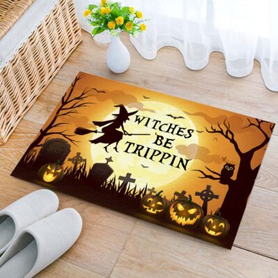 Alternative view of Witches Be Trippin Funny Halloween Decorations Witches Doormat Entrance Decorative Doormat