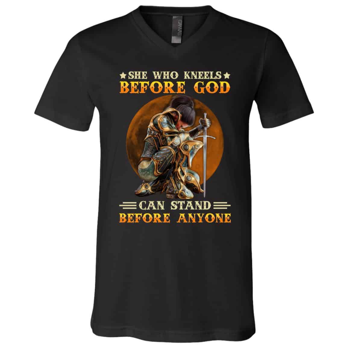 kneel, Black, V-Neck T-Shirt kneel, Black, V-Neck T-Shirt