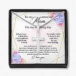 To My Amazing Mom on My Wedding Day Cross Pendant Necklace - Artisan Crafted Cross Necklace To My Amazing Mom on My Wedding Day Cross Pendant Necklace - Artisan Crafted Cross Necklace