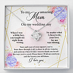 To My Amazing Mom on My Wedding Day Love Knot Pendant Necklace - Love Knot Necklace To My Amazing Mom on My Wedding Day Love Knot Pendant Necklace - Love Knot Necklace