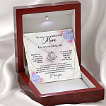 To My Amazing Mom on My Wedding Day Love Knot Pendant Necklace To My Amazing Mom on My Wedding Day Love Knot Pendant Necklace