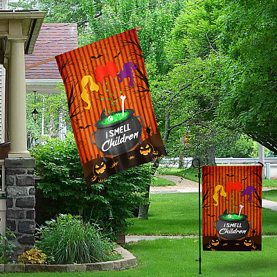 Alternative view of Halloween I Smell Children Outdoor Indoor Decorative Garden Flag - House Flag - Wall Flag - Hocus Pocus Flag