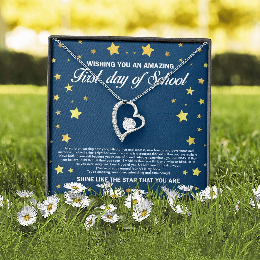 Wishing You an Amazing First Day of School Shine Like the Star Forever Love Pendant Back to School Necklace