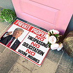 3VT. UU TIEN Trump Private Property Doormat mockup 4