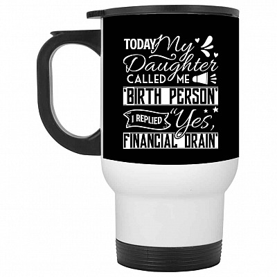 14 oz. White Travel Mug