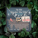 To My Smokin' Hot Wife The First Time Our Eyes Met I Love You Camping Interlocking Hearts Pendant Necklace