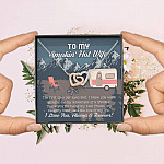 To My Smokin' Hot Wife The First Time Our Eyes Met I Love You Camping Interlocking Hearts Pendant Necklace