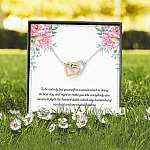 To Be Nobody but Yourself in A World Which Is Doing Its Best Day and Night Interlocking Hearts Pendant Necklace