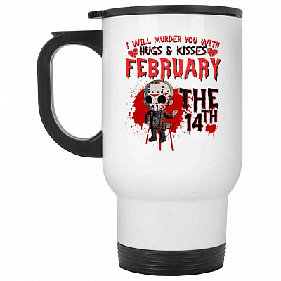 14 oz. White Travel Mug
