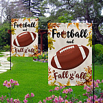 3KNG. Football Fall 30x40 Garden Flag Mockup 2 Side-1
