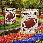 3KNG. Football Fall 30x40 Garden Flag Mockup 2 Side-2