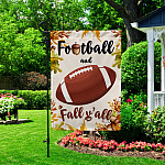 3KNG. Football Fall 30x40 Garden Flag Mockup 2